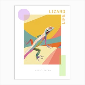 Gecko Abstract Modern Illustration 5 Poster Art Print