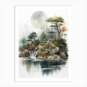 The Ogasawara Islands In Tokyo, Japanese Brush Painting, Ukiyo E, Minimal 4 Art Print