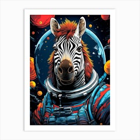 Zebra In Space Art Print