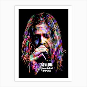 Taylor Hawkins American Rock Musician Legend in Colorful Poster