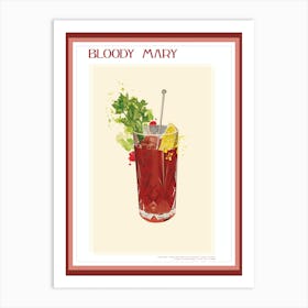 Bloody Mary Cocktail Splatter print Art Print