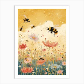 Andrena Bee Storybook Illustration 24 Art Print