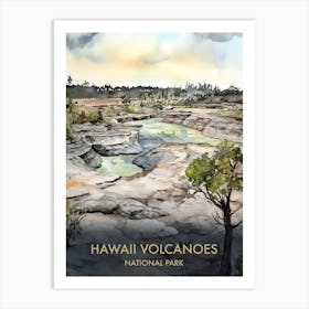 Hawaii Volcanoes Park Watercolour 2 Art Print