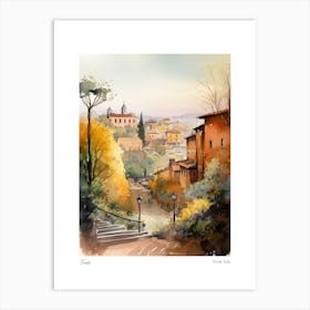 Tivoli, Italy 2 Watercolour Travel Poster Art Print