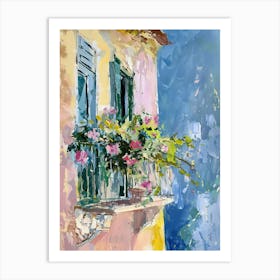 Balcony Painting In Amalfi 1 Art Print