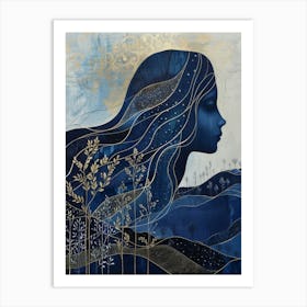 Blue Moon Style Abstract Art Print