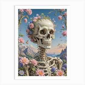 Floral Skeleton no1 Art Print