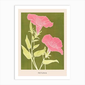 Pink & Green Petunia 1 Flower Poster Art Print