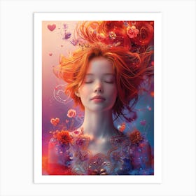 Woman With Red Hair 1 Art Print