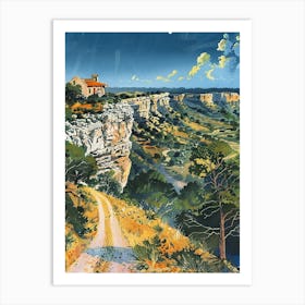 Storybook Illustration Mount Bonnell Austin Texas 3 Art Print