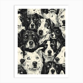 Perfectly Repeatable Artwork With Cute Dog Faces 39 Art Print