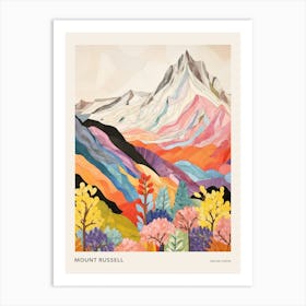 Mount Russell United States 2 Colourful Mountain Illustration Poster Art Print