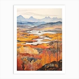Autumn National Park Painting Abisko National Park Sweden 2 Art Print