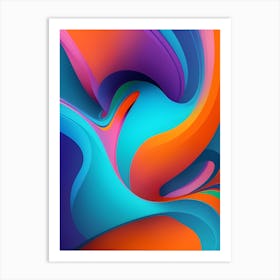 Abstract Colorful Waves Vertical Composition 88 Art Print