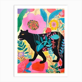 Maximalist Animal Painting Panther 3 Art Print