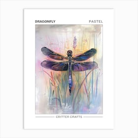 Dragonfly Pastel Watercolour 4 Poster Art Print