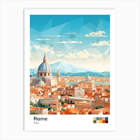 Rome, Italy, Geometric Illustration 1 Poster Art Print