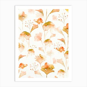 Peach Flowers Art Print