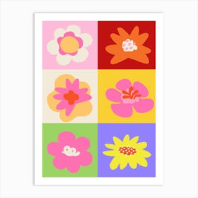 Colorful Flowers Pop Art Art Print