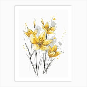 Yellow Lilies 2 Art Print