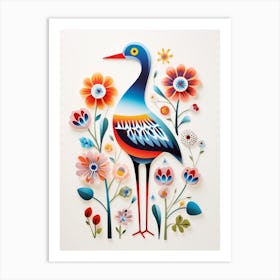 Scandinavian Bird Illustration Coot 1 Art Print