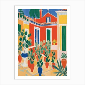 Patio With Potted Plants Matisse Style Art Print