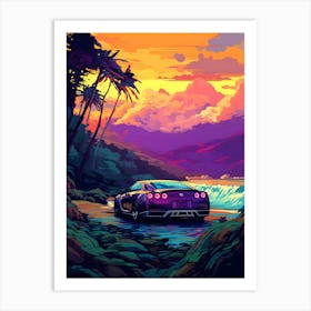 Nissan Gt R Ghibli Style Art Print