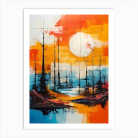 Sunset In The Forest 3 Art Print