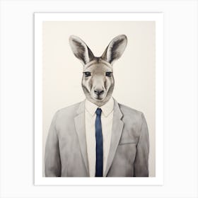 Kangaroo In Suit Art Print