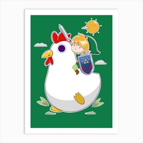 Chicken Warrior 1 Art Print