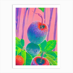 Red Kiwi Risograph Retro Poster Fruit Art Print