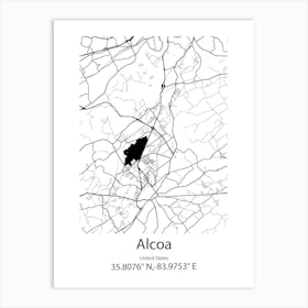 Alcoa,United States Minimalist Map Art Print