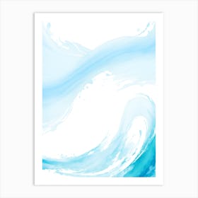 Blue Ocean Wave Watercolor Vertical Composition 111 Art Print