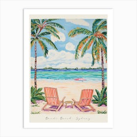 Poster Of Cable Beach, Sydney, Australia, Matisse And Rousseau Style 2 Art Print