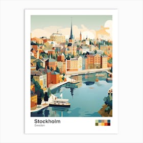 Stockholm, Sweden, Geometric Illustration 2 Poster Art Print