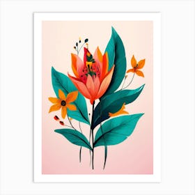 Flowers And Leaves 1 Art Print