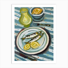 Anchovies 2 Italian Still Life Painting Art Print