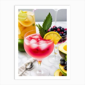 Tropical Fruit Cocktail Art Print