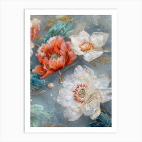 Chinese Silk Flowers Art Print