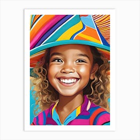 Girl In A Hat-Reimagined Art Print