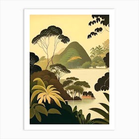 Flores Island Indonesia Rousseau Inspired Tropical Destination Art Print