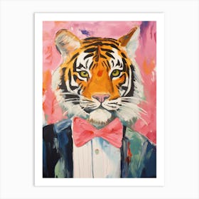 Tiger In A Suit Painting Art Print