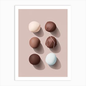 Chocolate Truffles Candy Sweetie Simplicity Flower Art Print