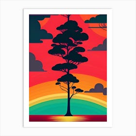 Sunset Tree Art Print