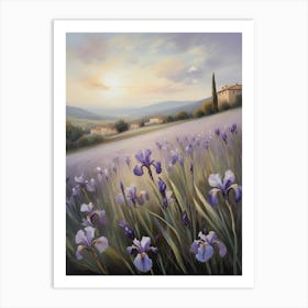 France National Flower the Iris Landscape Art Art Print