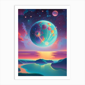 Fantasy Galaxy Ocean Art Print