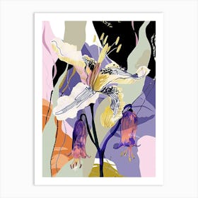 Colourful Flower Illustration Canterbury Bells 4 Art Print