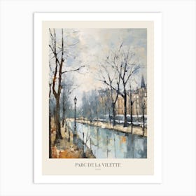 Winter City Park Poster Parc De La Vilette Paris 3 Art Print
