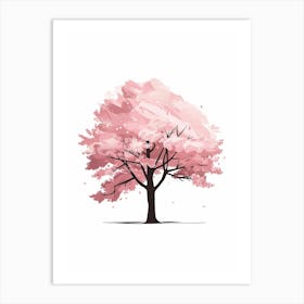 Cherry Tree Pixel Illustration 4 Art Print