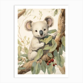 Storybook Animal Watercolour Koala 4 Art Print